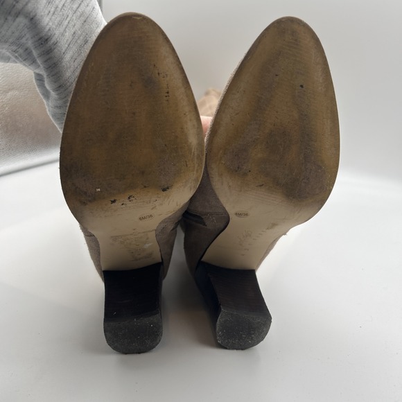 Lord & Taylor 424 Fifth Tall Suede Knee Boots,Women's SZ: 6 M,Beige,Cuff/Uncuff - Picture 8 of 16